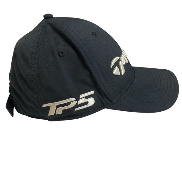 TaylorMade Golf Hat Mens One Size Black SIM TP5 Logo Adjustable Tour Authentic - Picture 8 of 16